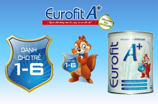Sữa Eurofit A+ hùn trẻ con trở nên tân tiến trí tuệ và độ cao tối ưu