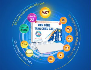 Bộ sản phẩm chứa Canxi nano, Vitamin D3, MK7 hỗ trợ tăng chiều cao hiệu quả