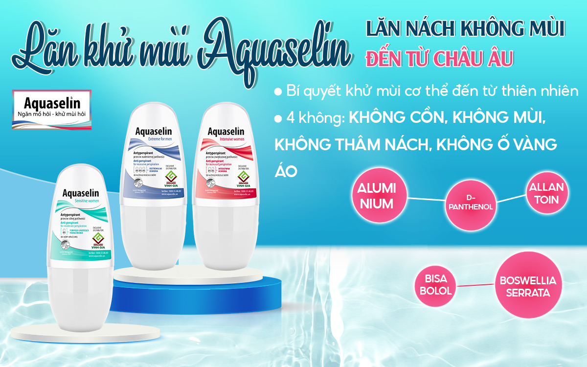 Lăn nách Aquaselin dành cho Nam và Nữ (lọ 50ml) đến từ Châu Âu